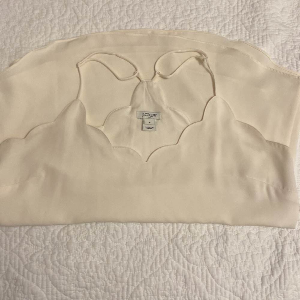 J. Crew Factory Cream Scalloped Tank